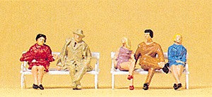 Preiser 14101 HO Seated Persons On Benches Figures (Set of 5)
