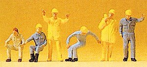 Preiser 14128 HO Working Crane Personnel Figures (Set of 6)