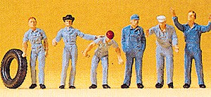 Preiser 14130 HO Scale Mechanics Figures (Set of 6)