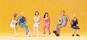 Preiser 14138 HO Seated Couples Figures (Set of 6)
