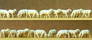Preiser 14161 HO Scale Animals White Sheep Figures (Set of 18)