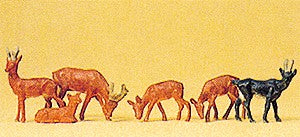 Preiser 14178 HO Animals - Roes and Chamois Figures (Set of 6)