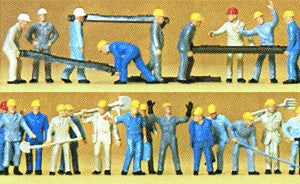 Preiser 14403 HO Railroad Personnel Track Workers Figures (Set of 24)