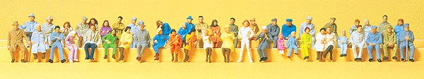 Preiser 14416 HO Seated People Figures (Set of 48)