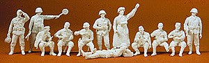 Preiser 16501 HO Unpainted Provost Corps Officers Resting Infantry Figure Kit