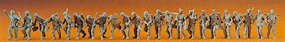Preiser 16506 HO Unpainted German Federal Armed Forces Figure Kit (Set of 50)