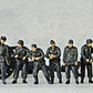 Preiser 16514 HO Light Field Howitzer In Action Plastic Figure Kit (Set of 8)