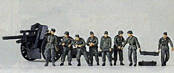 Preiser 16514 HO Light Field Howitzer In Action Plastic Figure Kit (Set of 8)