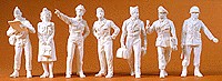 Preiser 16521 HO Unpainted Pilots & Ground Crew Infantry Figure Kit (Set of 12)