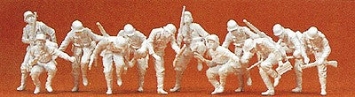 Preiser 16528 HO Infantry Riflemen Getting off the Tank Model Kit (Set of 12)