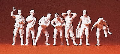 Preiser 16537 HO Unpainted EDW Gunners to 10.5cm Howitzer Figures (Set of 7)
