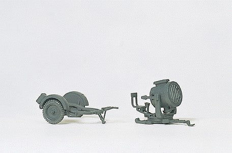 Preiser 16566 HO 60cm Anti-Aircraft Search Light w/Trailer Plastic Model Kit
