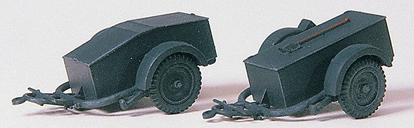 Preiser 16574 HO Trailer SdAnh 51 w/Crates Plastic Model Kit (Set of 2)