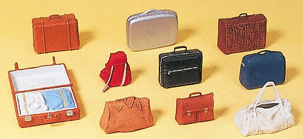 Preiser 17007 HO Scale Unpainted Luggage Plastic (Set of 44)