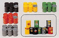 Preiser 17101 HO Assorted Colorful Metal Drums Plastic Model Kit (Set of 30)