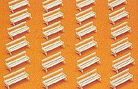 Preiser 17200 HO Unpainted Park Benches Plastic Model Kit (Set of 24)