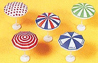 Preiser 539 HO Multi-Colored Garden Umbrellas (Set of 5)