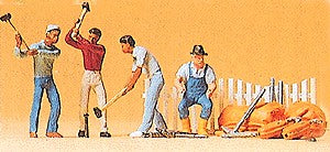 Preiser 20264 HO Circus Workers & Tractor Driver Figures (Set of 6)