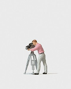 Preiser 28086 HO Camera Man Figure with Movie Camera