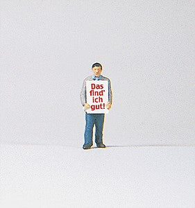 Preiser 29049 HO AD Man in Sandwich Board Figure