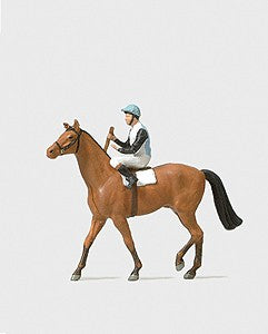 Preiser 29080 HO Jockey On Horse Figure