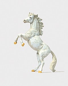 Preiser 29514 HO Animals - Rearing White Horse Figure – Trainz
