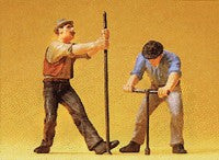Preiser 45009 G Track Workers Figures with T-Spanner & Crowbar (Set of 2)
