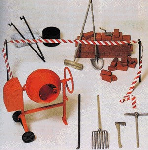 Preiser 45208 G Concrete Mixer & Accessories Plastic Model Kit