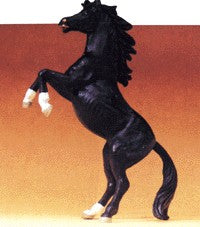 Preiser 47020 G Animals - Black Horse Rearing On Hind Legs Figure