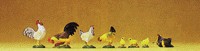 Preiser 47070 G Animals - Assorted Chickens Figures (Set of 8)