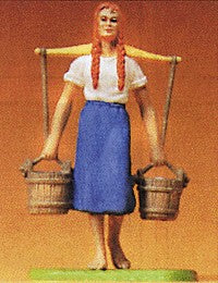 Preiser 47104 G Milk Maid Carrying Pails Figure