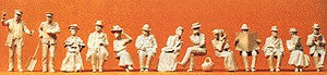 Preiser 63032 G Unpainted Passenger & Driver Plastic Figure Kit (Set of 13)
