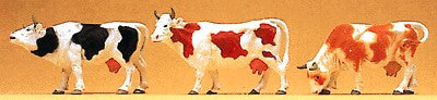 Preiser 65324 O Animals - Assorted Dairy Cows Figures (Set of 3)