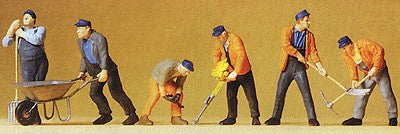 Preiser 65336 O Construction Workers Figures (Set of 6)