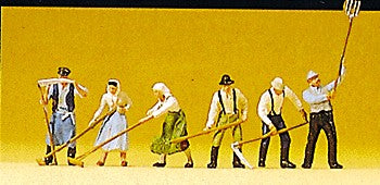 Preiser 75010 TT People Harvesting Hay Figures (Set of 6)