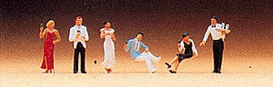Preiser 79038 N Party Guests & Waiter Figures (Set of 6)