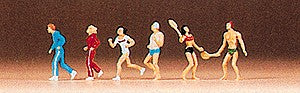 Preiser 79076 N People Jogging & Playing Badminton Figures (Set of 6)