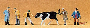 Preiser 79080 N Cattle at Market Figures (Set of 7)