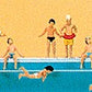 Preiser 79091 N Children at the Swimming Pool Figures (Set of 8)
