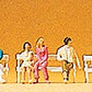 Preiser 79092 N Seated Couples Figures with Benches (Set of 6)