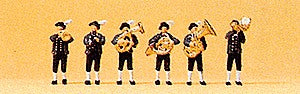 Preiser 79121 N Bavarian Musicians in Costumes Figures (Set of 6)