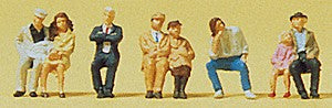 Preiser 79123 N Seated Passengers Figures (Set of 8)