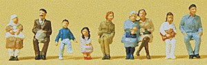 Preiser 79124 N Seated Passengers Figures (Set of 9)