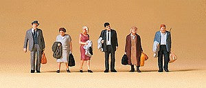 Preiser 79140 N Waiting Passengers with Bags Figures (Set of 6)