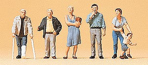Preiser 79157 N Standing Passers-By & Man w/Crutches Figures (Set of 6)
