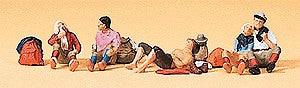 Preiser 79159 N Resting Wanderers Figures w/Accessories (Set of 5)