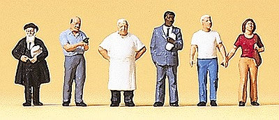 Preiser 79165 N Business People Standing & Couple Walking Figures (Set of 6)