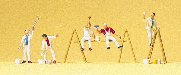 Preiser 79177 N Painters Figures with Accessories (Set of 5)
