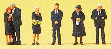 Preiser 79195 N Funeral Attendees Figures (Set of 6)
