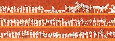 Preiser 88500 Z Unpainted People & Animals Plastic Figure Kit (Set of 160)